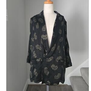 Zara Satin Paisley printed Jacket Blazer size XS